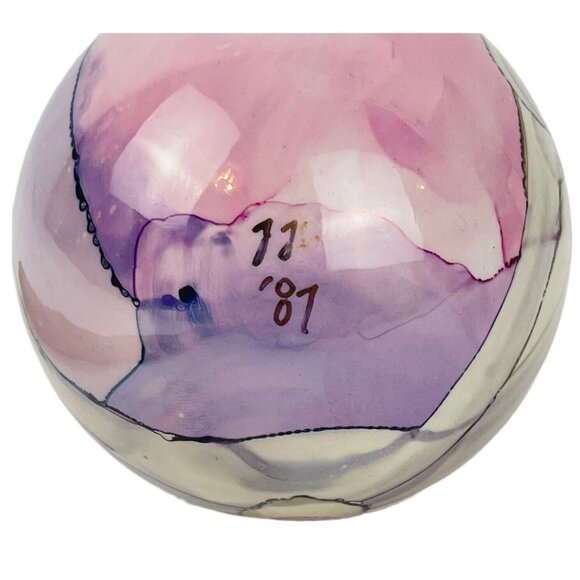 Frederick Frances Handpainted Abstract Porcelain Ornament Signed 1987 Retired - Picture 4 of 5